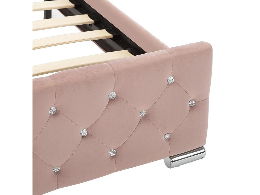 Lit simple | Lit adulte, enfant | Cadre de lit Rose Velours 90x200 cm