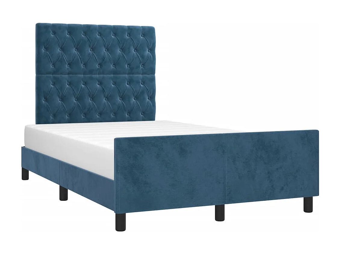 Lit simple | Lit adulte, enfant | Cadre de lit bleu foncé 120x200 cm velours