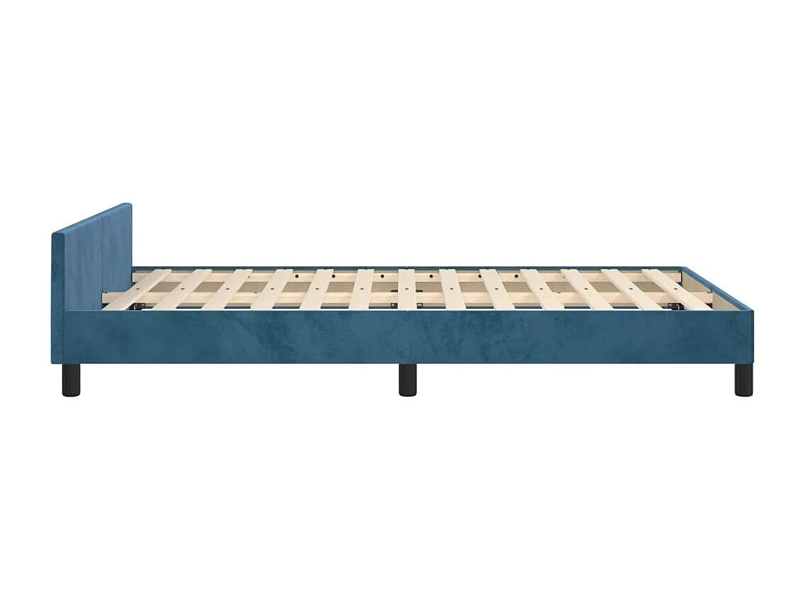 Lit simple | Lit adulte, enfant | Cadre de lit bleu foncé 120x200 cm velours