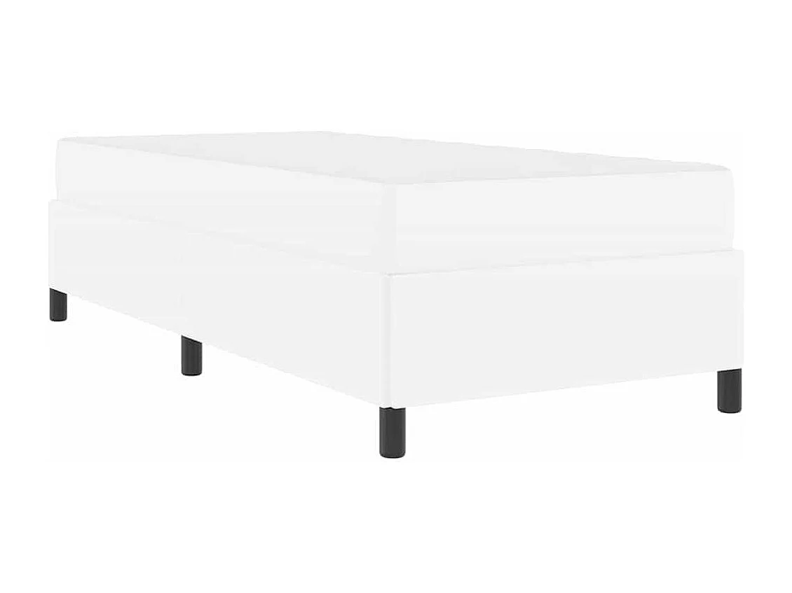 Lit simple | Lit adulte, enfant | Cadre de lit avec matelas Blanc 90x190 cm Faux cuir