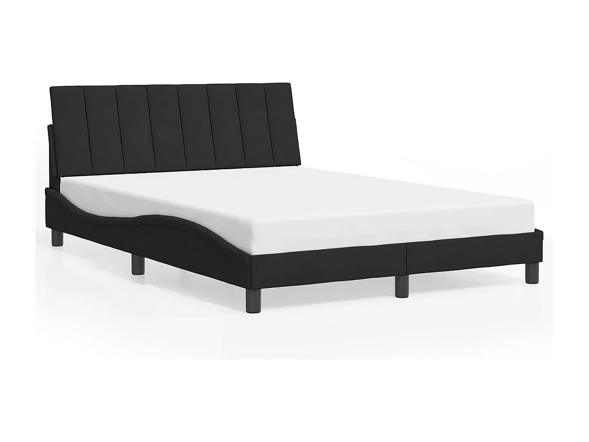 Letto per adulti | Letto matrimoniale | Giroletto senza Materasso Hanko Nero 140x190 cm in Velluto