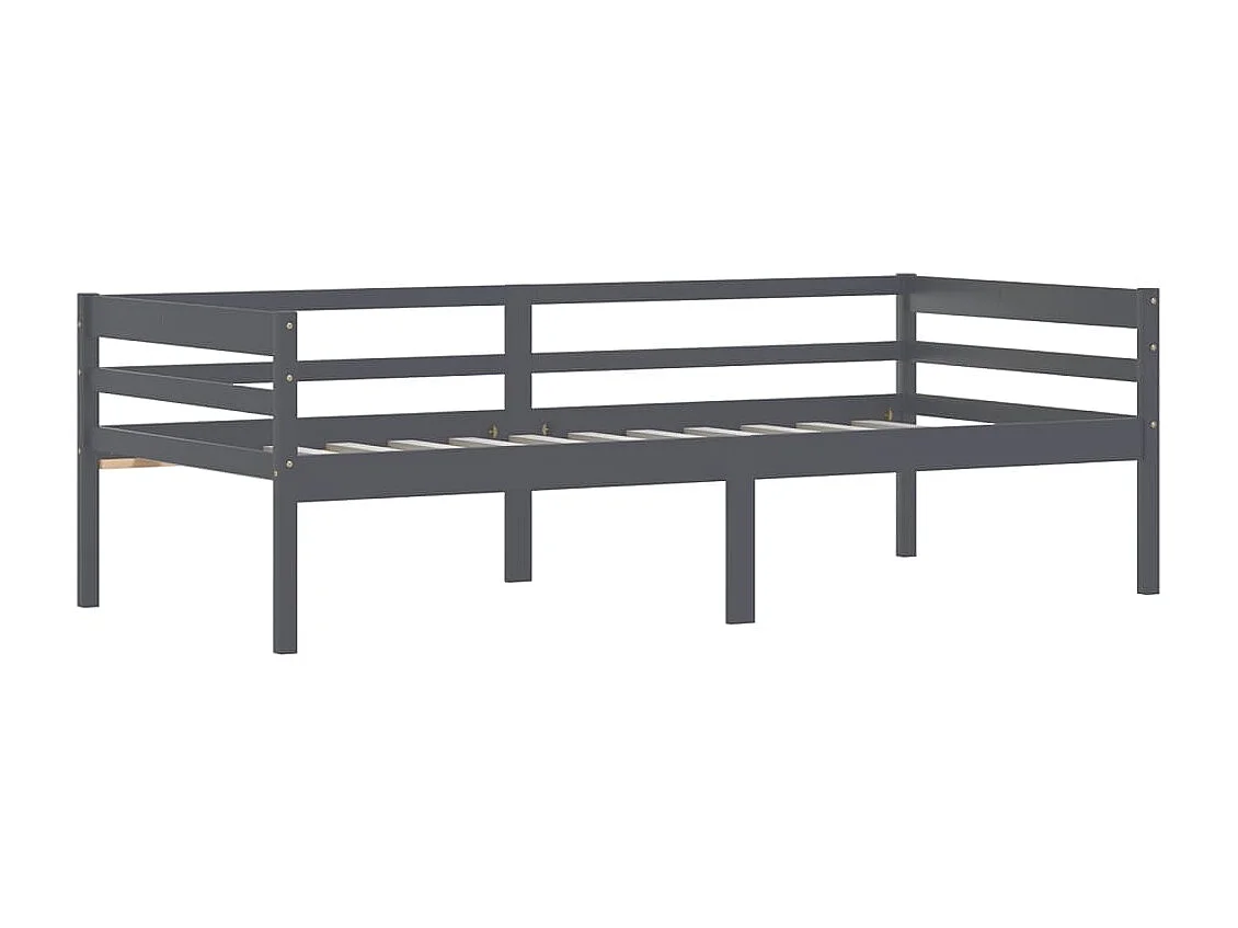 Lit simple | Lit adulte, enfant | Cadre de lit gris foncé bois pin massif 90x200cm