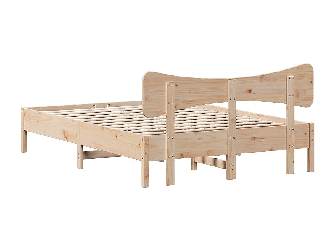 Letto per adulti | Letto singolo | Giroletto senza Materasso 120x190 cm in Legno Massello di Pino