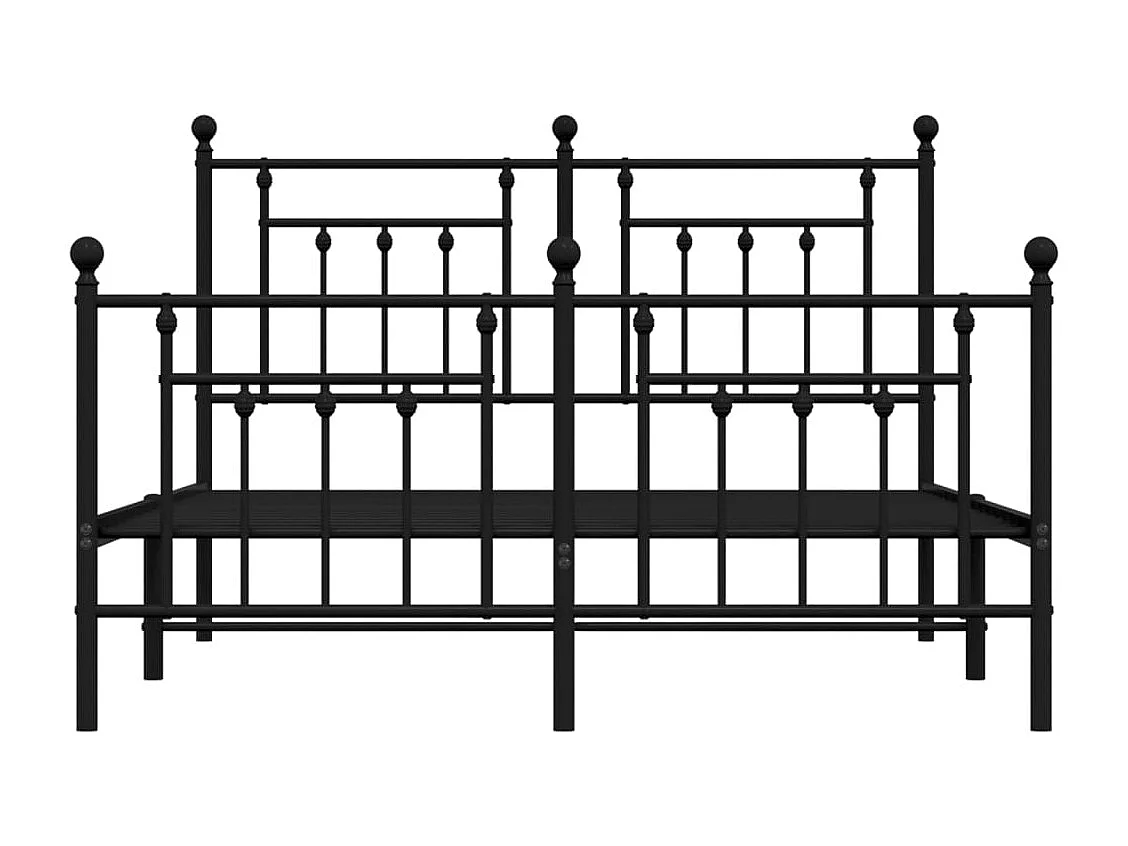 Lit double | Lit adulte | Cadre de lit métal avec pied de lit noir 140x190cm