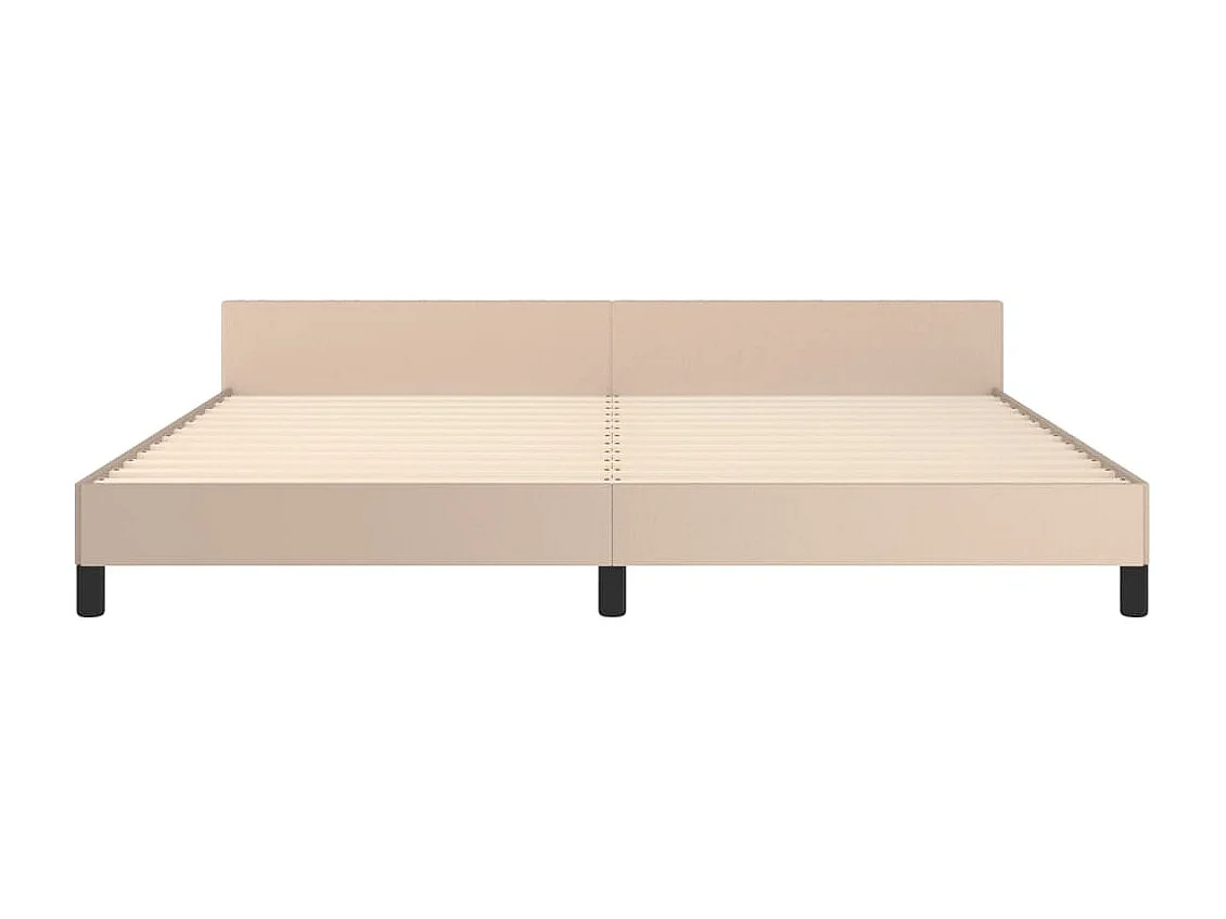 Lit double | Lit adulte | Cadre de lit cappuccino 200x200 cm similicuir