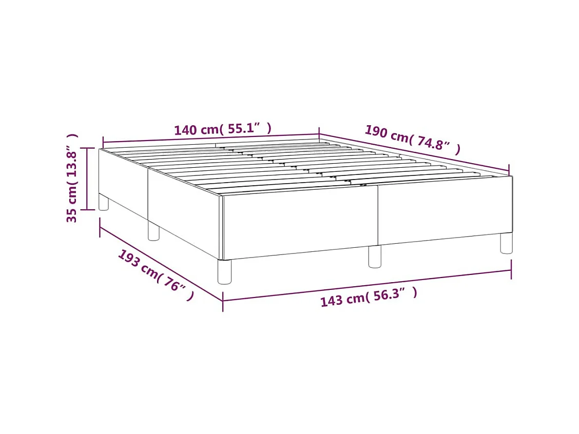 Lit double | Lit adulte | Cadre de lit bleu 140x190 cm tissu
