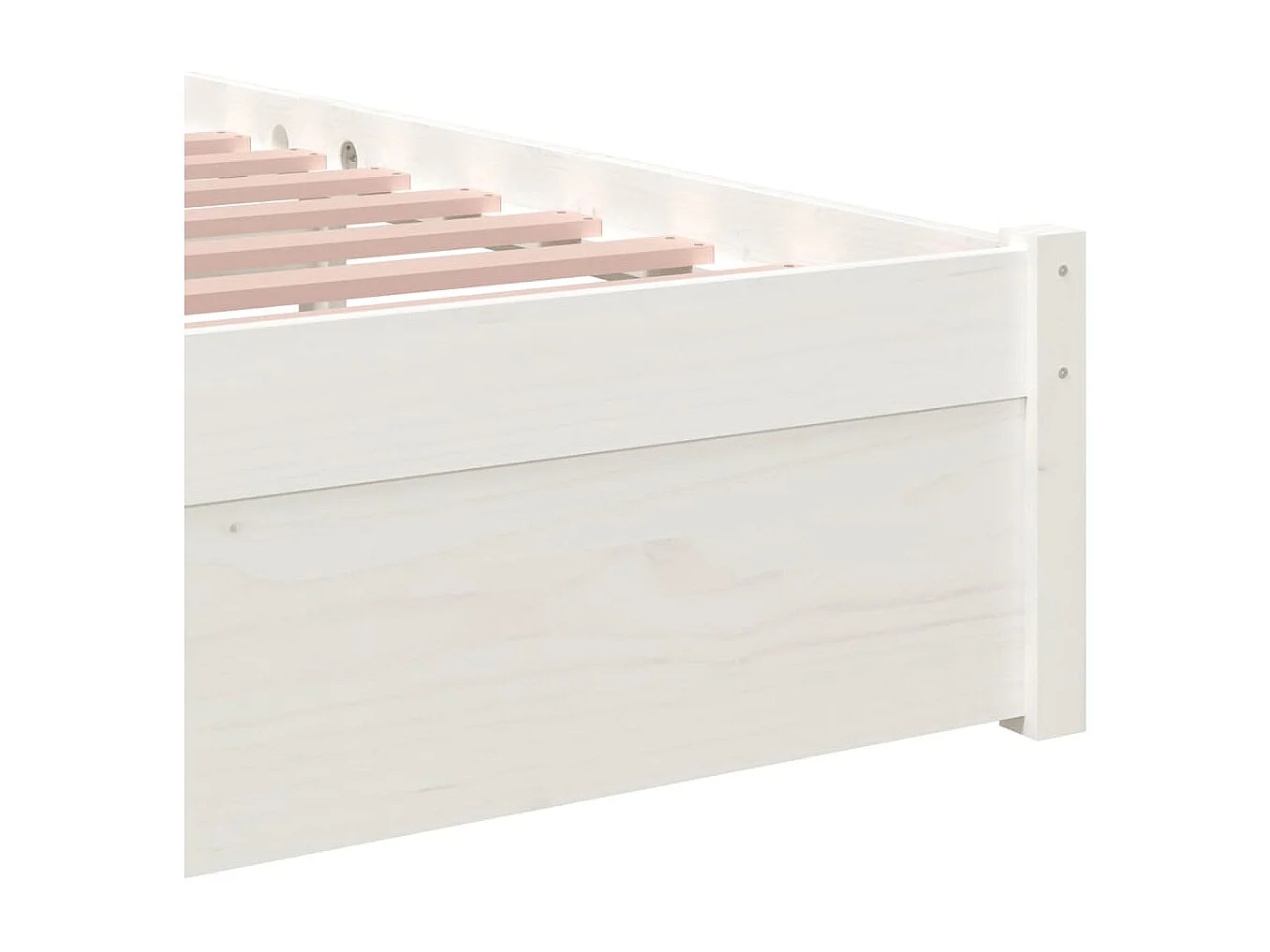 Lit simple | Lit adulte, enfant | Cadre de lit blanc bois massif 90x200 cm