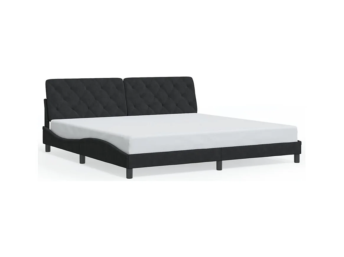 Letto per adulti | Letto matrimoniale | Giroletto senza Materasso Nero 200x200 cm in Velluto