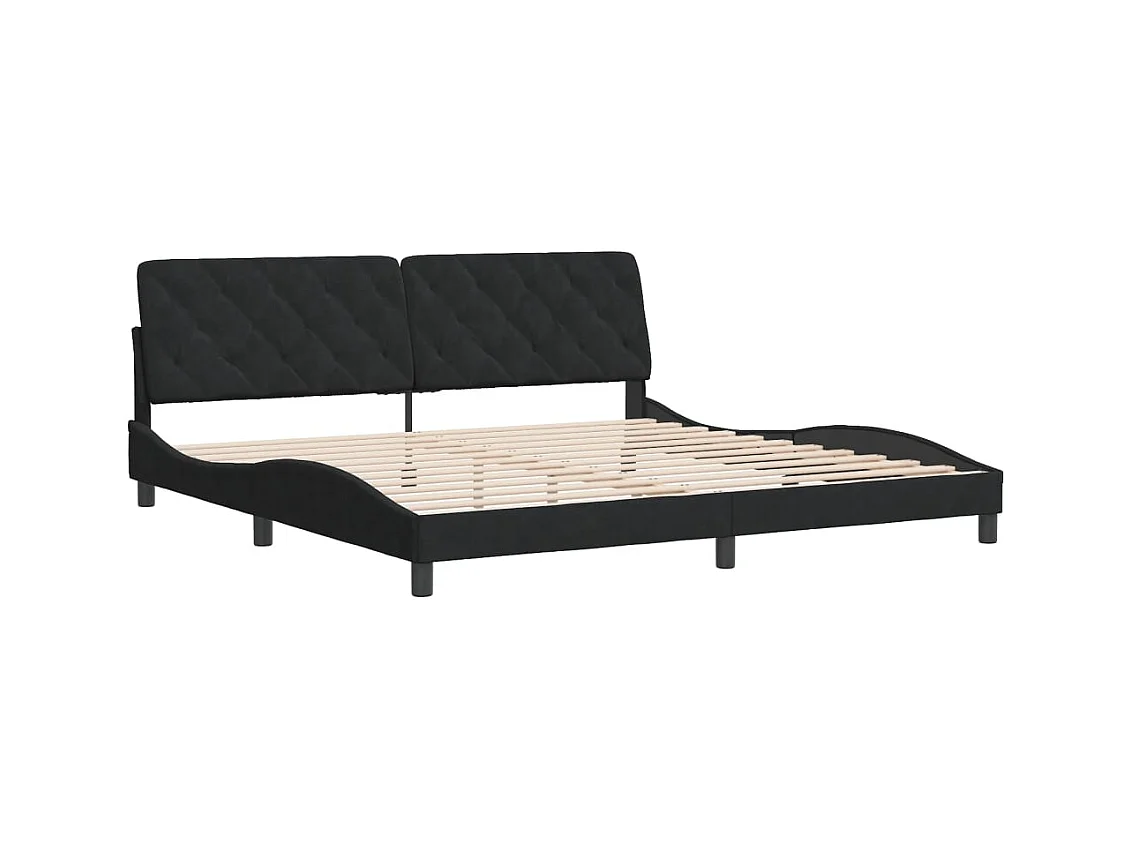 Letto per adulti | Letto matrimoniale | Giroletto senza Materasso Nero 200x200 cm in Velluto