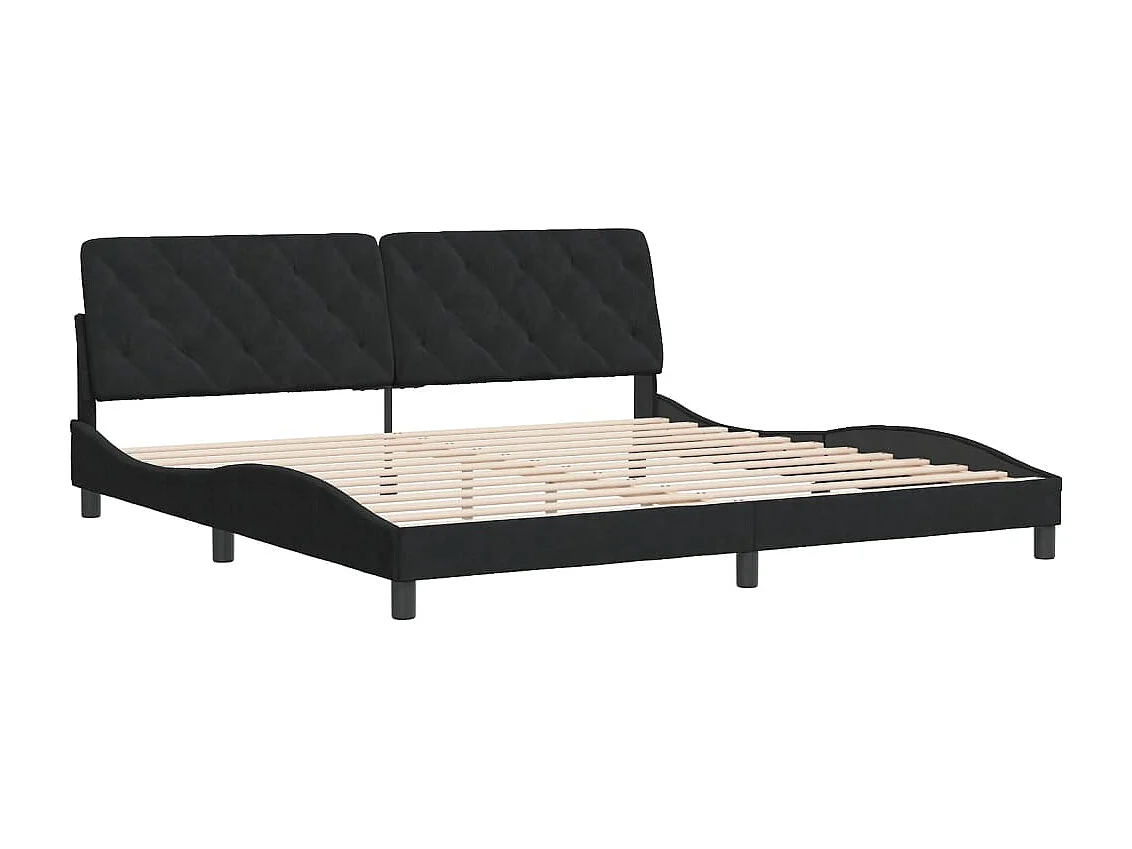 Letto per adulti | Letto matrimoniale | Giroletto senza Materasso Nero 200x200 cm in Velluto