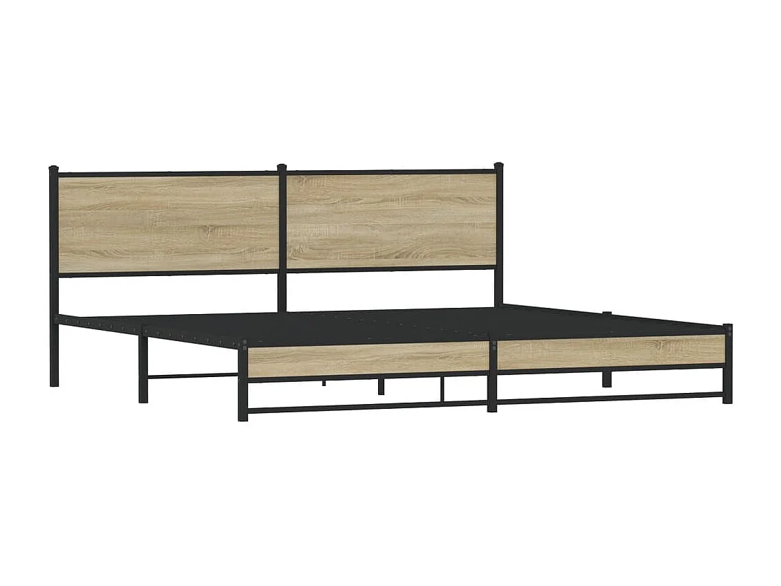 Lit double | Lit adulte | Cadre de lit en métal chêne sonoma 200x200 cm