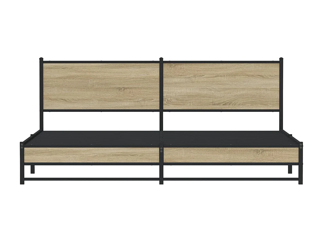 Lit double | Lit adulte | Cadre de lit en métal chêne sonoma 200x200 cm