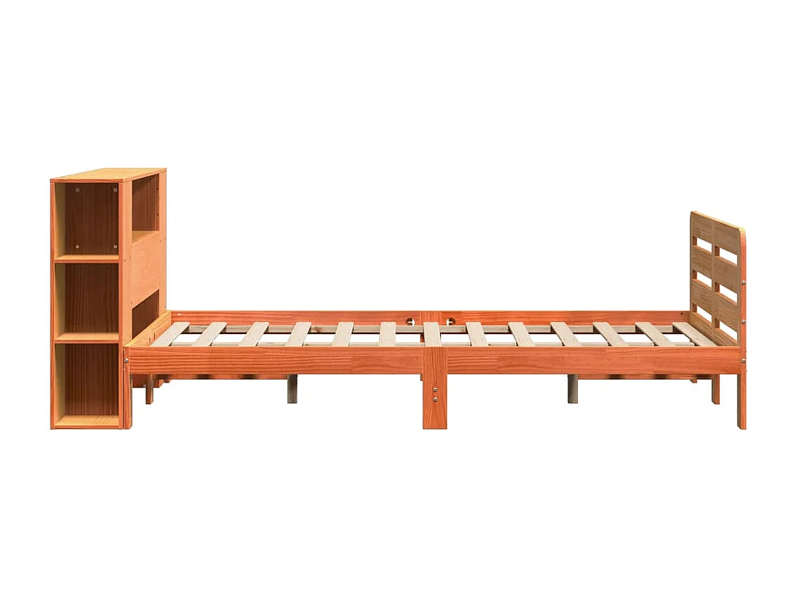 Letto per adulti | Letto matrimoniale | Giroletto senza Materasso Marrone Cera 150x200 cm Legno di Pino