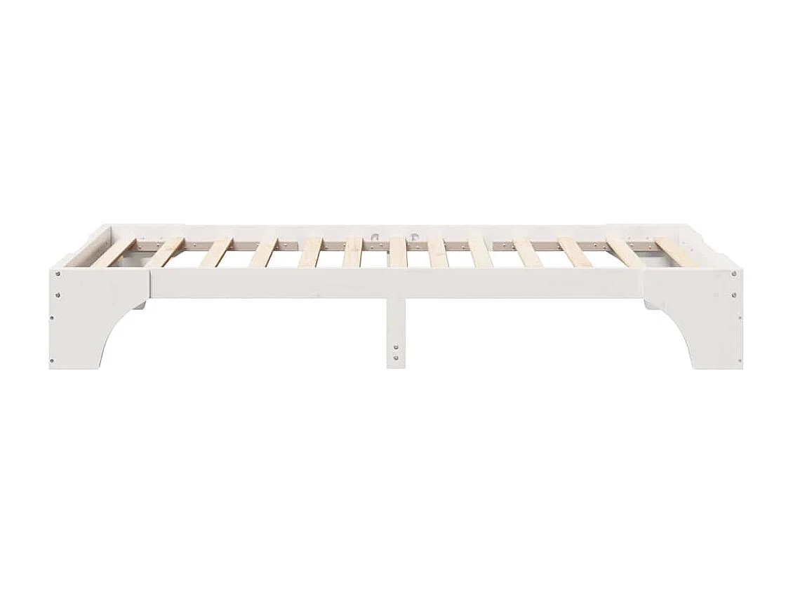 Lit simple | Lit adulte, enfant | Cadre de lit blanc 80x200 cm en bois de pin massif