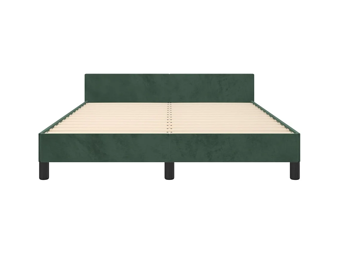 Lit double | Lit adulte | Cadre de lit vert foncé 140x190 cm velours