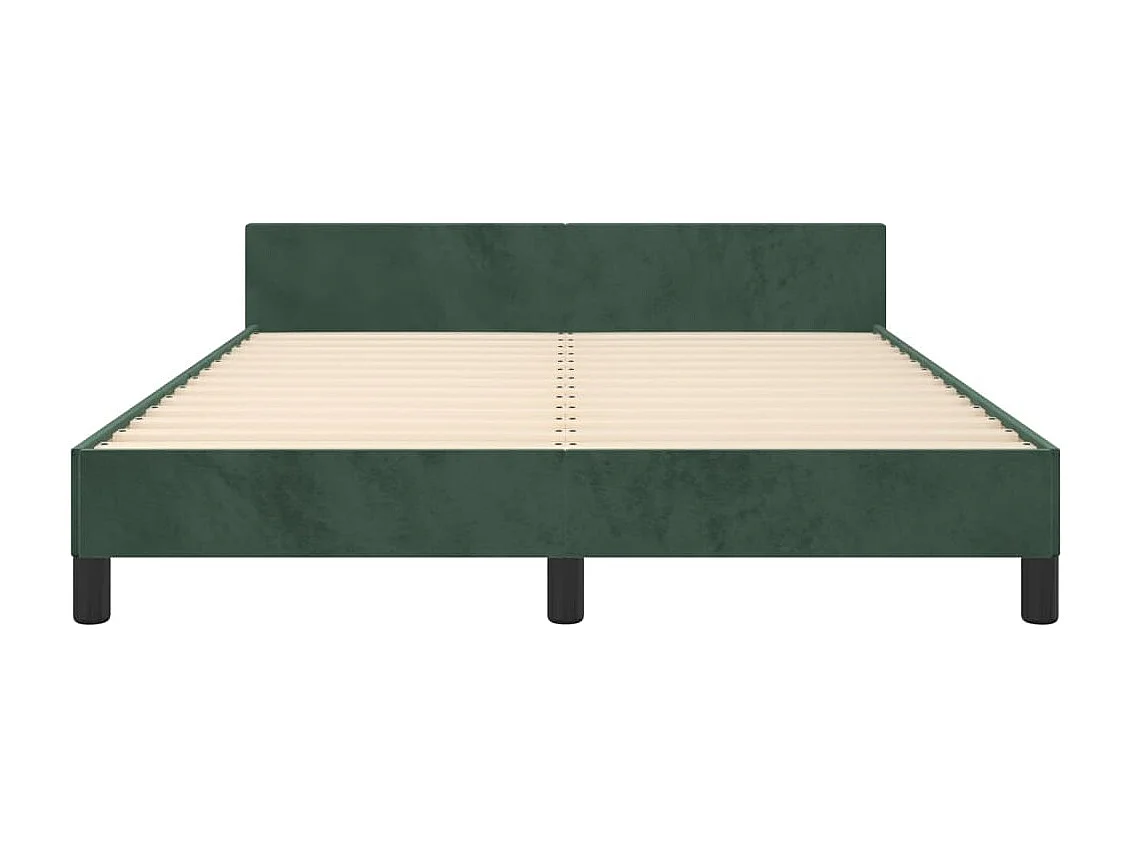 Lit double | Lit adulte | Cadre de lit vert foncé 140x190 cm velours