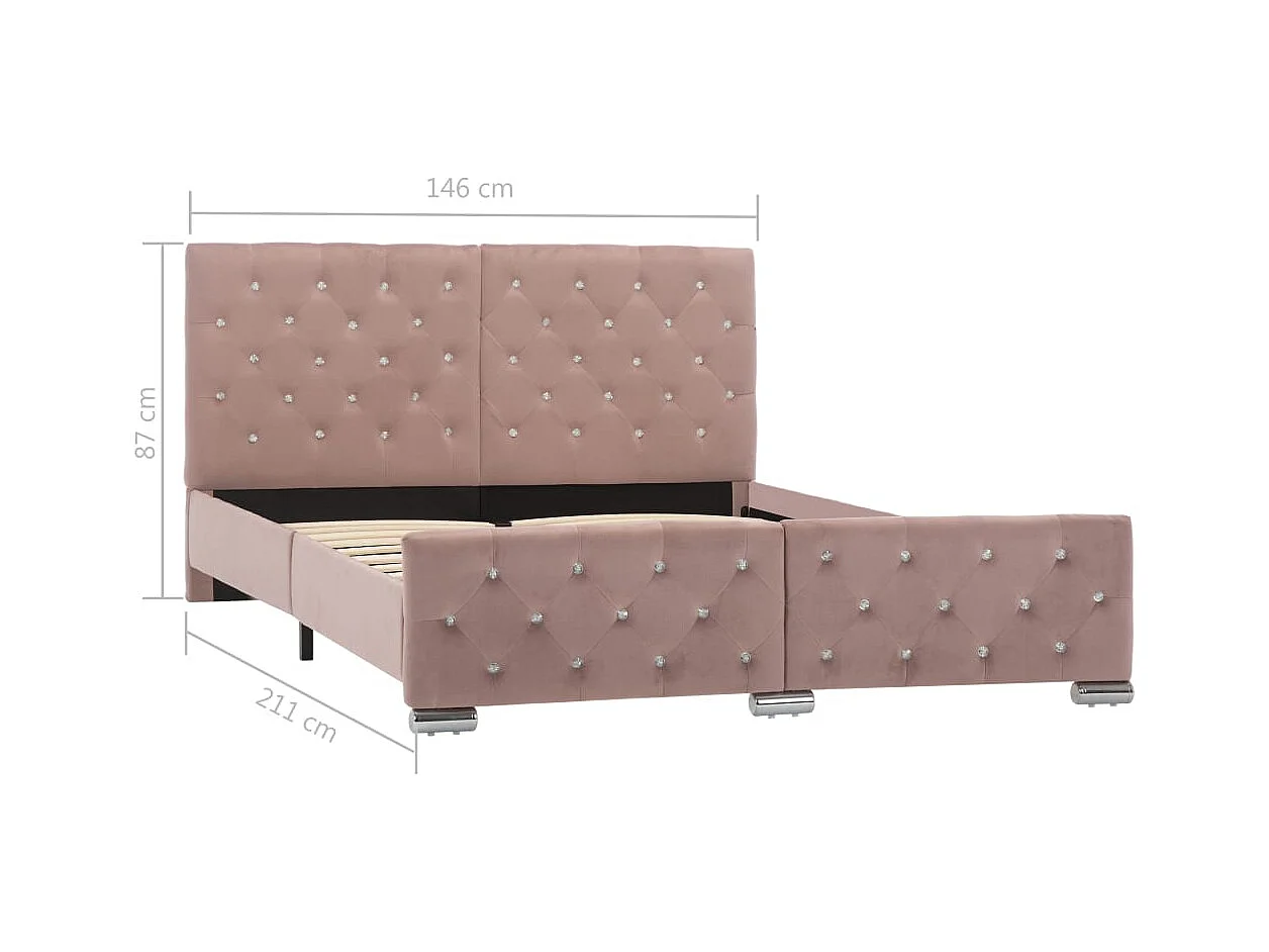 Lit double | Lit adulte | Cadre de lit Rose Velours 140x200 cm