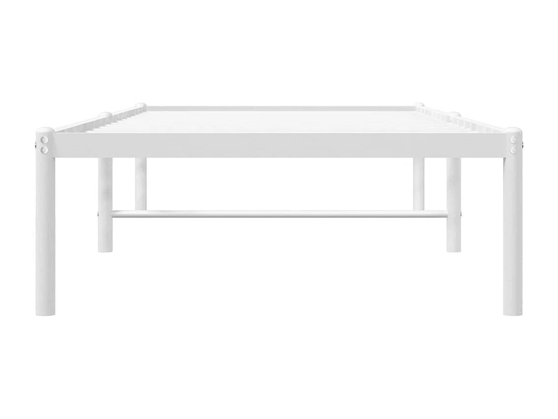 Lit simple | Lit adulte, enfant | Cadre de lit métal blanc 75x190 cm