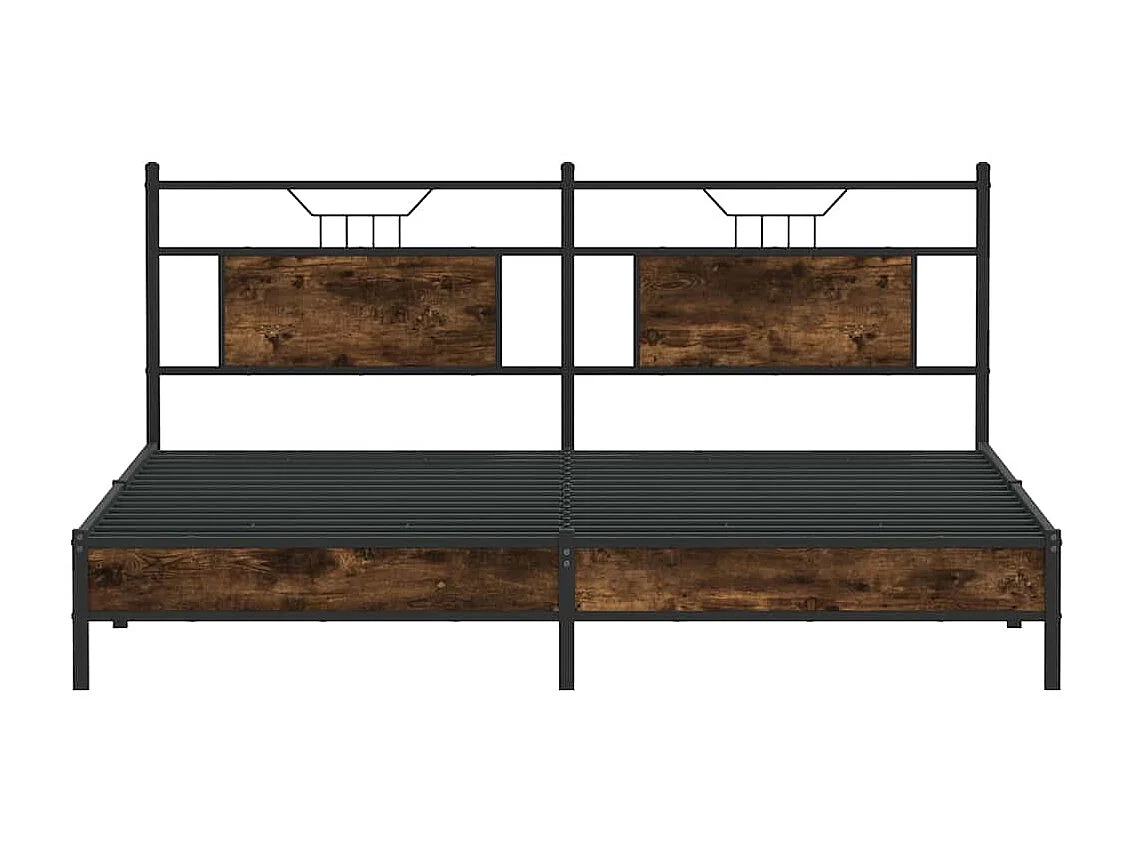 Letto per adulti | Letto matrimoniale | Giroletto senza Materasso Rovere Fumo 183x203 cm in Truciolato