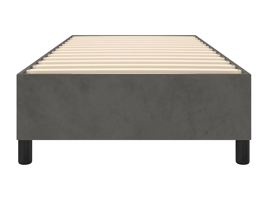 Lit simple | Lit adulte, enfant | Cadre de lit gris foncé 100x200 cm velours