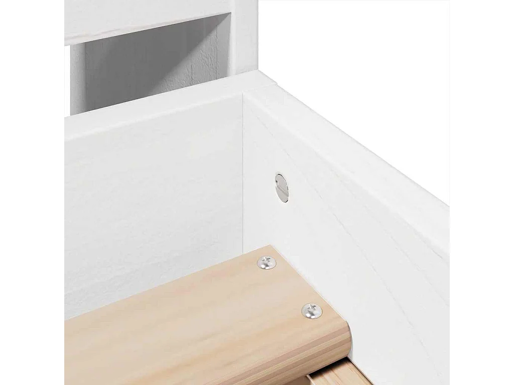 Lit simple | Lit adulte, enfant | Cadre de lit blanc 90x190 cm bois de pin massif