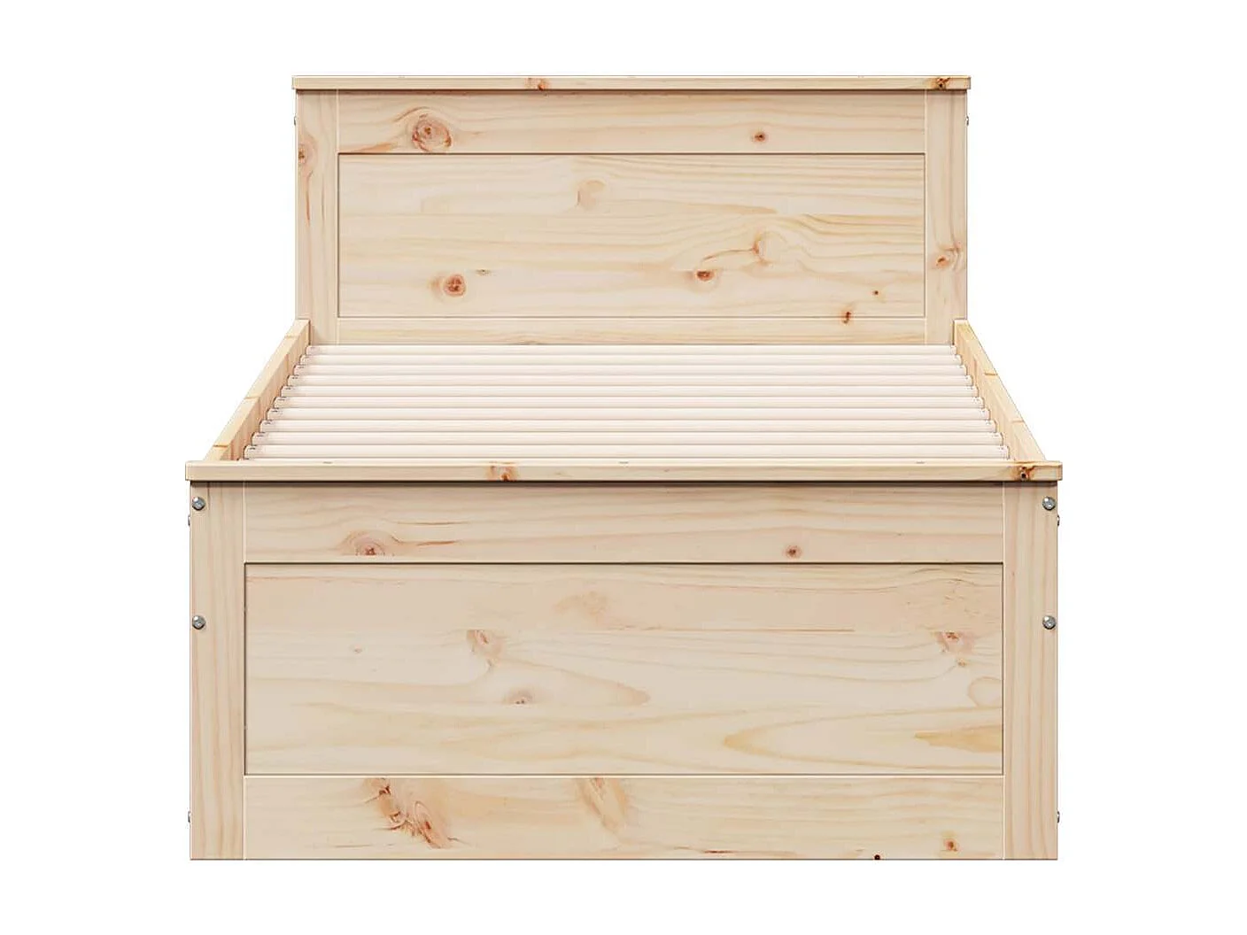 Letto per adulti | Letto singolo | Giroletto senza Materasso con Testiera 75x190 cm Massello Pino