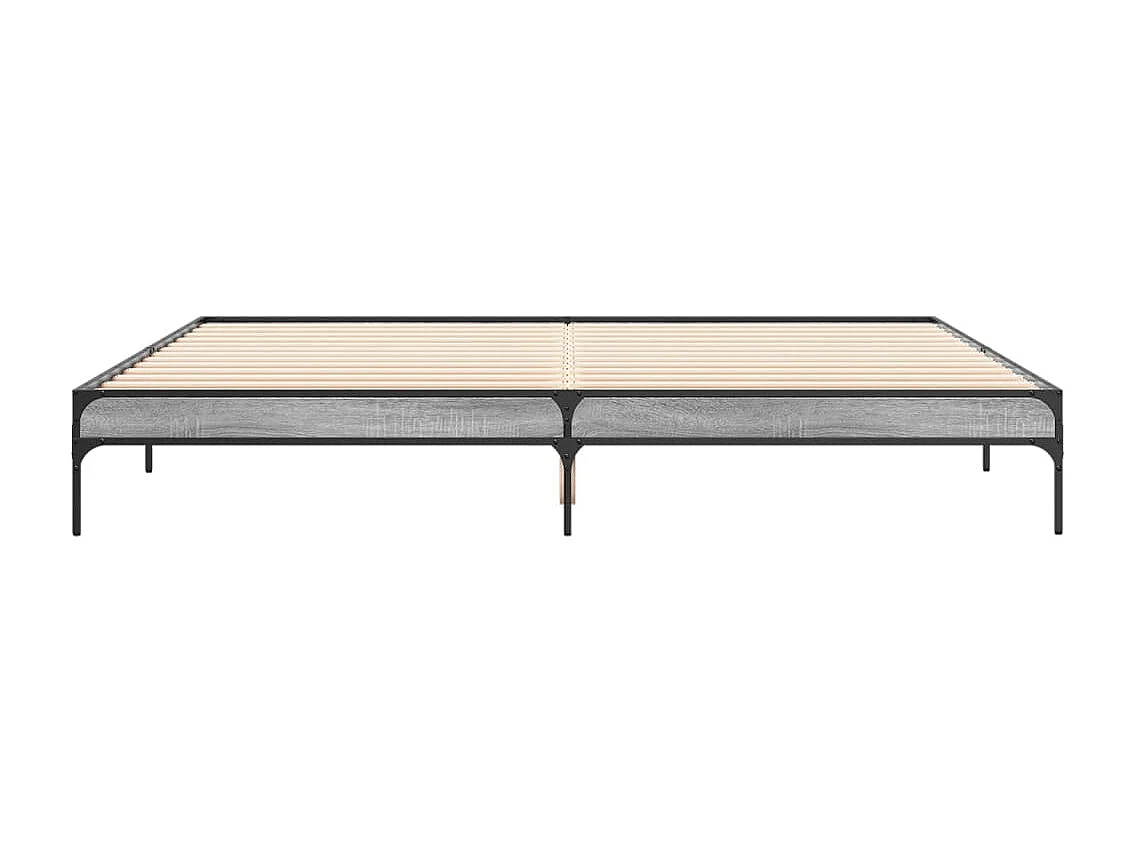 Lit double | Lit adulte | Cadre de lit sonoma gris 200x200 cm