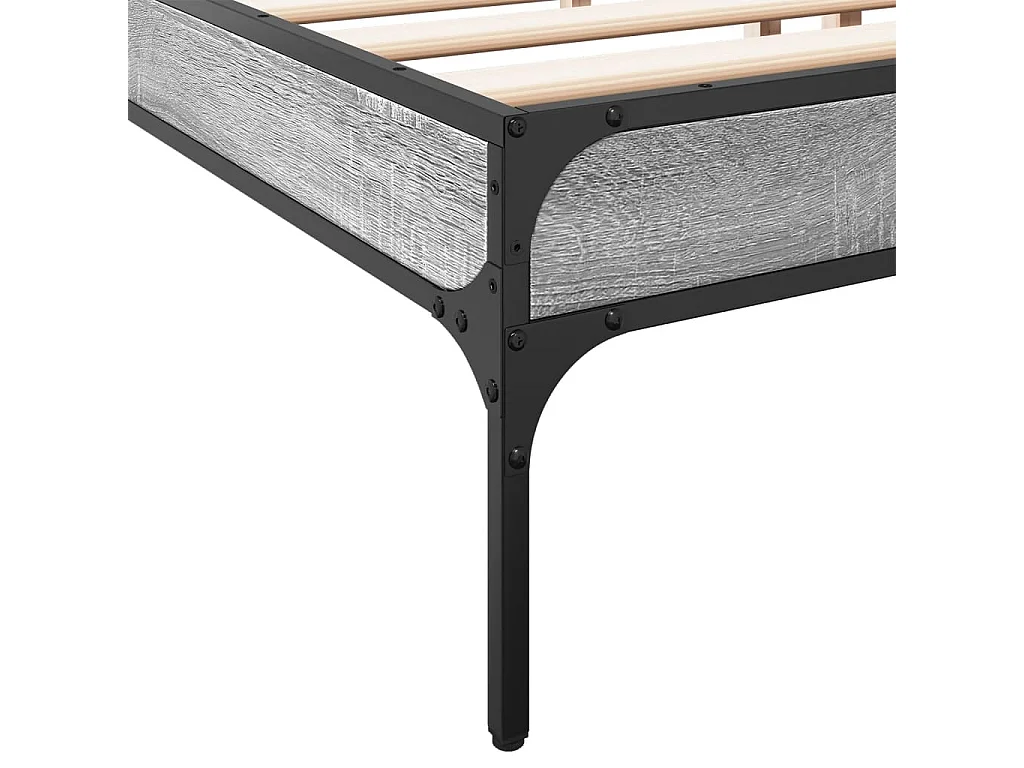 Lit double | Lit adulte | Cadre de lit sonoma gris 200x200 cm