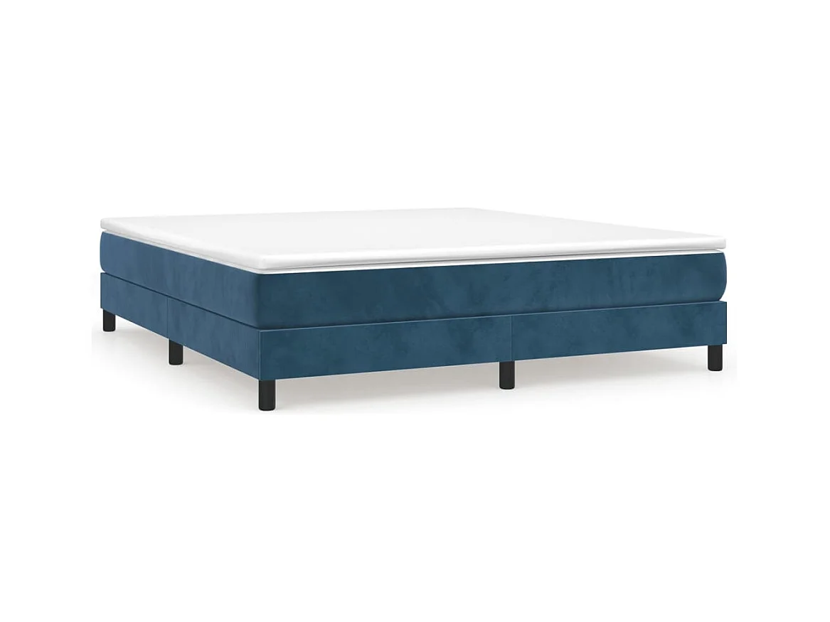Lit double | Lit adulte | Cadre de lit bleu foncé 160x200 cm velours