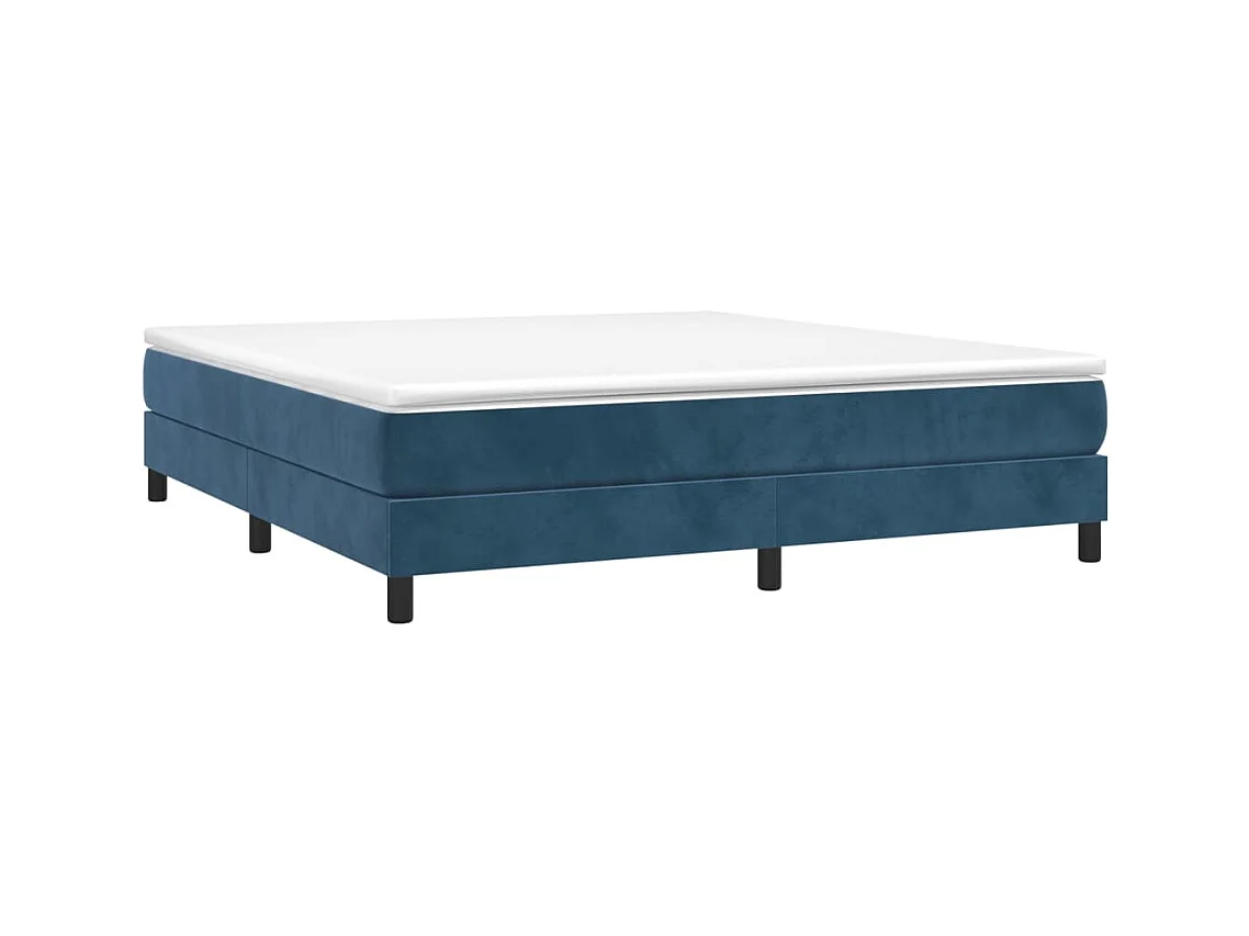 Lit double | Lit adulte | Cadre de lit bleu foncé 160x200 cm velours