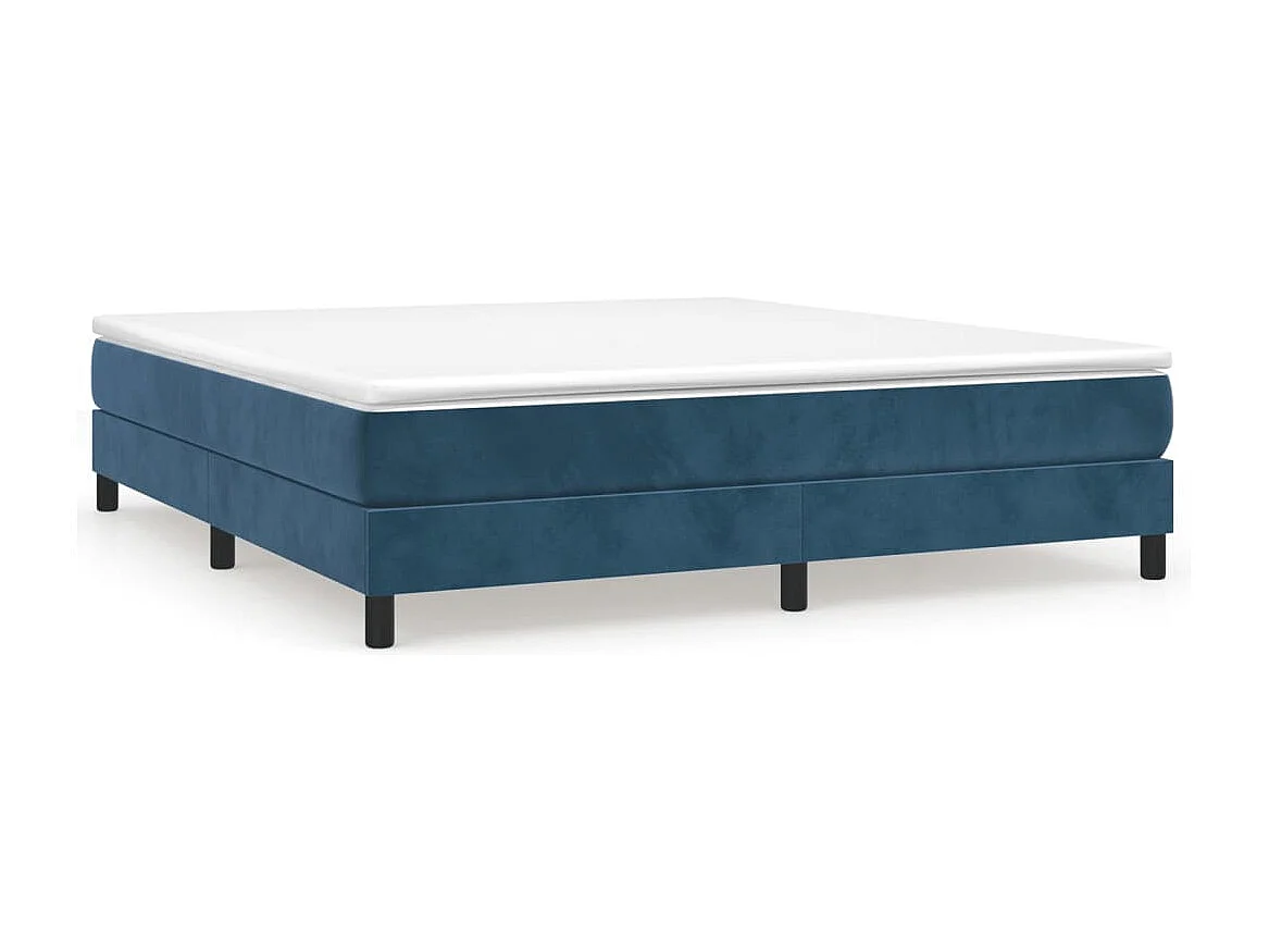 Lit double | Lit adulte | Cadre de lit bleu foncé 160x200 cm velours