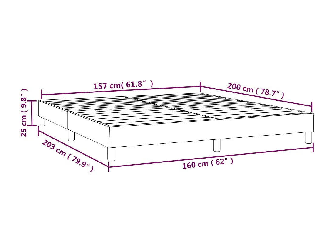 Lit double | Lit adulte | Cadre de lit bleu foncé 160x200 cm velours