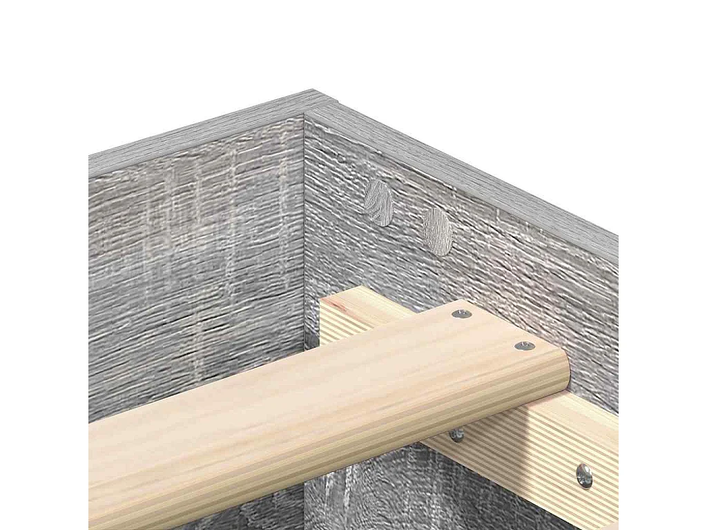 Letto per adulti | Letto matrimoniale | Giroletto senza Materasso Grigio Sonoma 200x200cm in Truciolato