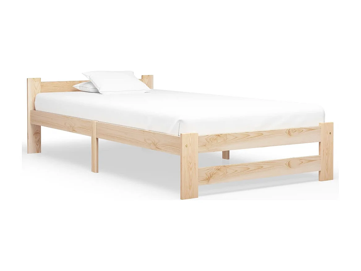 Lit simple | Lit adulte, enfant | Cadre de lit bois massif de pin 100x200 cm