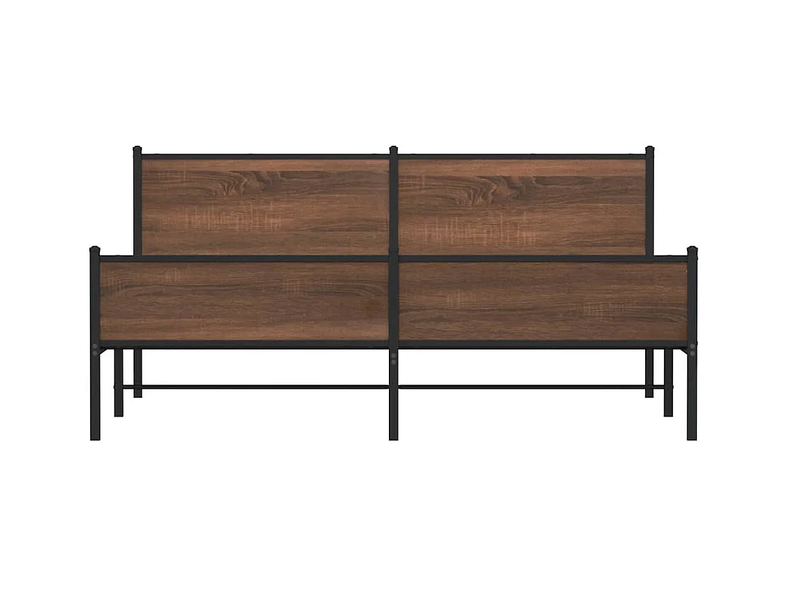 Letto per adulti | Letto matrimoniale | Giroletto senza Materaso in Metallo Rovere Marrone 160x200 cm