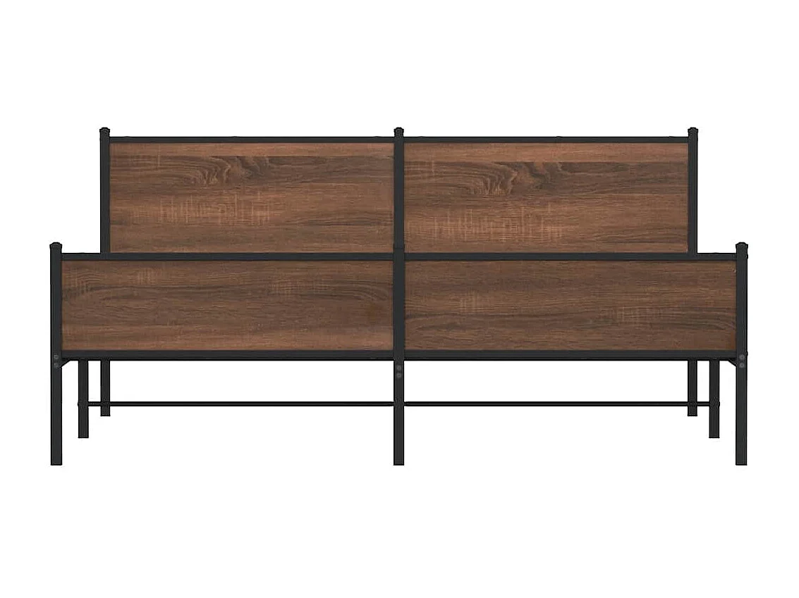 Letto per adulti | Letto matrimoniale | Giroletto senza Materaso in Metallo Rovere Marrone 160x200 cm
