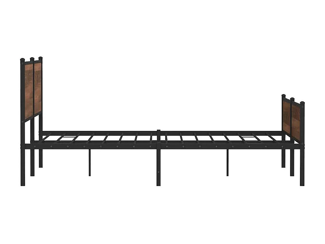 Lit double | Lit adulte | Cadre de lit en métal chêne marron 160x200 cm