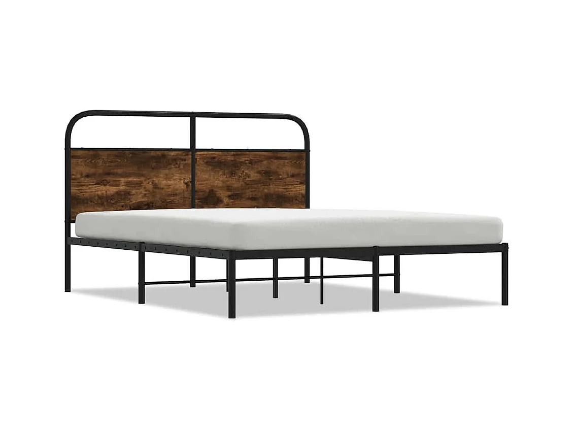 Letto per adulti | Letto singolo | Giroletto senza Materasso Rovere Fumo 120x200 cm in Truciolato