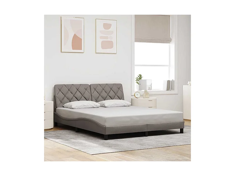 Lit double | Lit adulte | Cadre de lit taupe 160x200 cm tissu