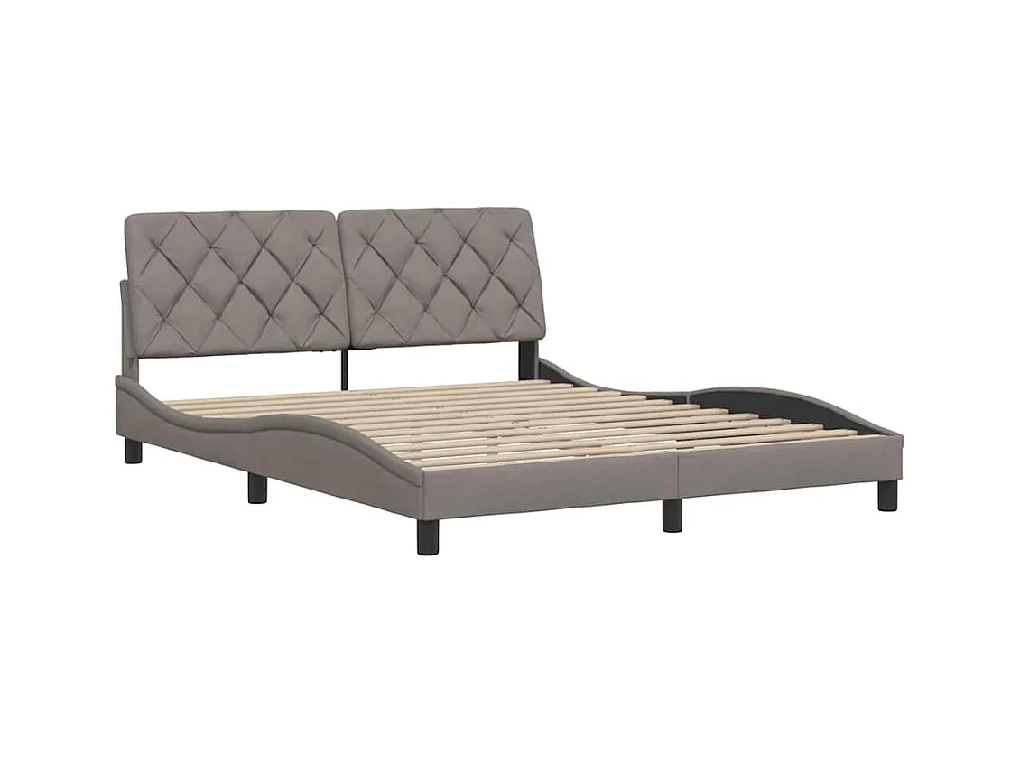 Lit double | Lit adulte | Cadre de lit taupe 160x200 cm tissu