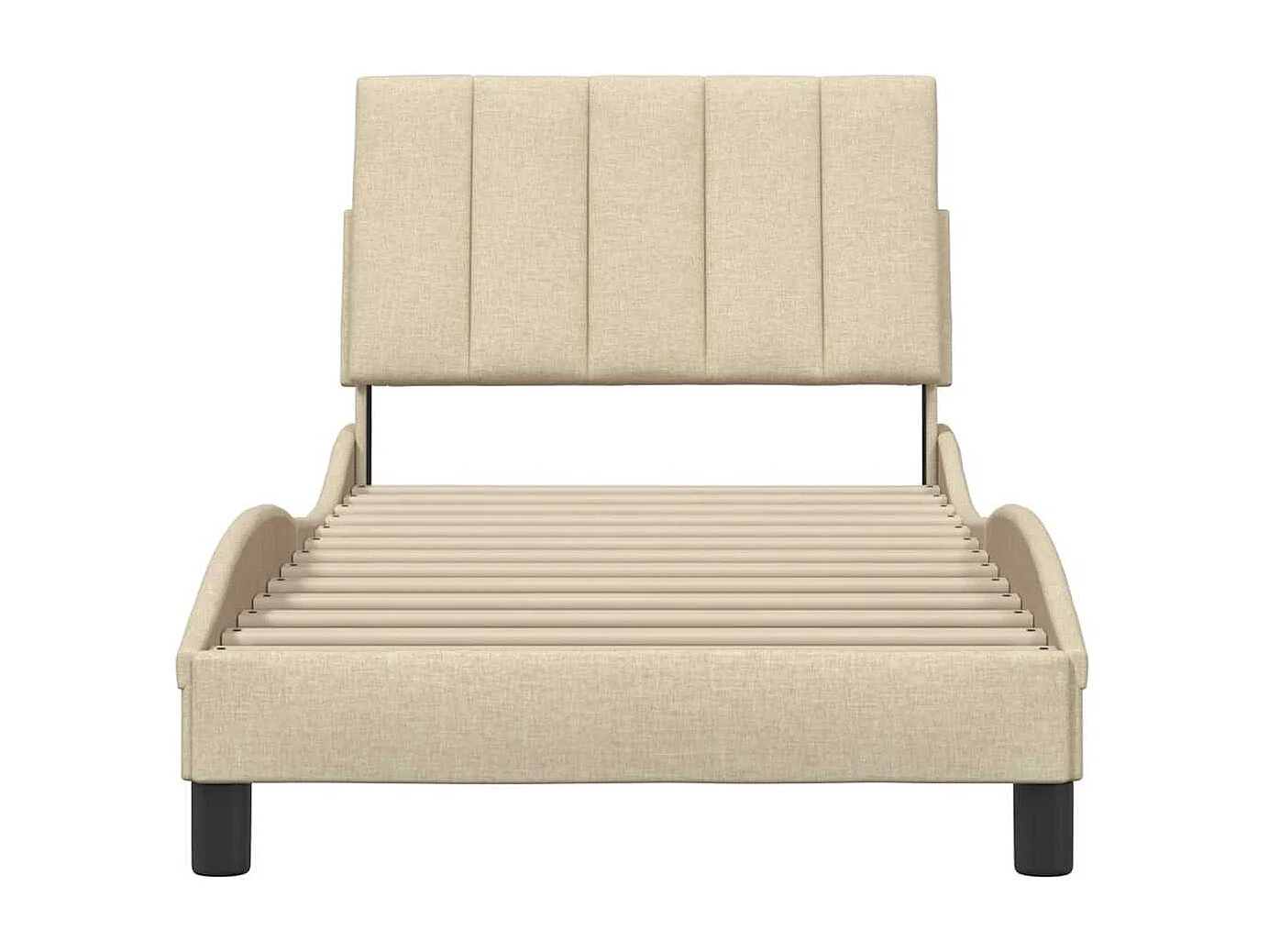Letto per adulti | Letto singolo | Giroletto senza Materasso Hanko Crema 90x190 cm in Tessuto