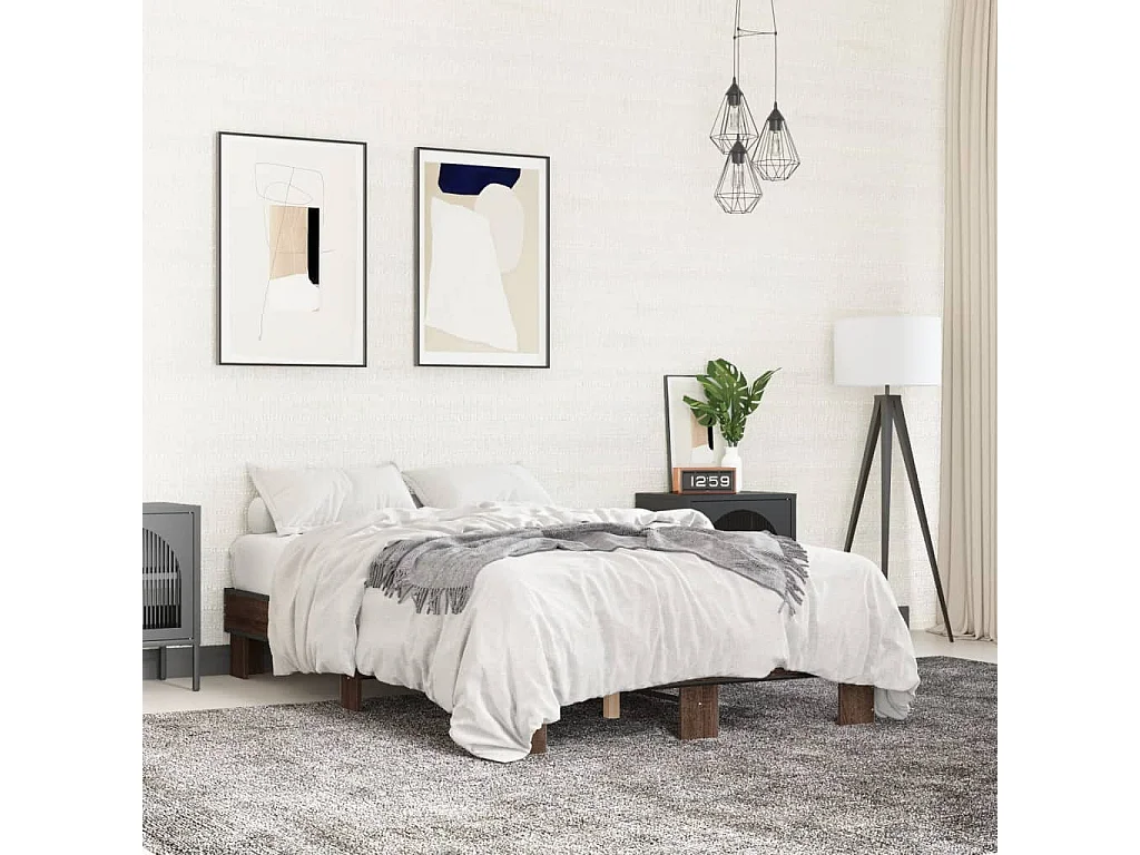Lit simple | Lit adulte, enfant | Cadre de lit chêne marron 120x190 cm