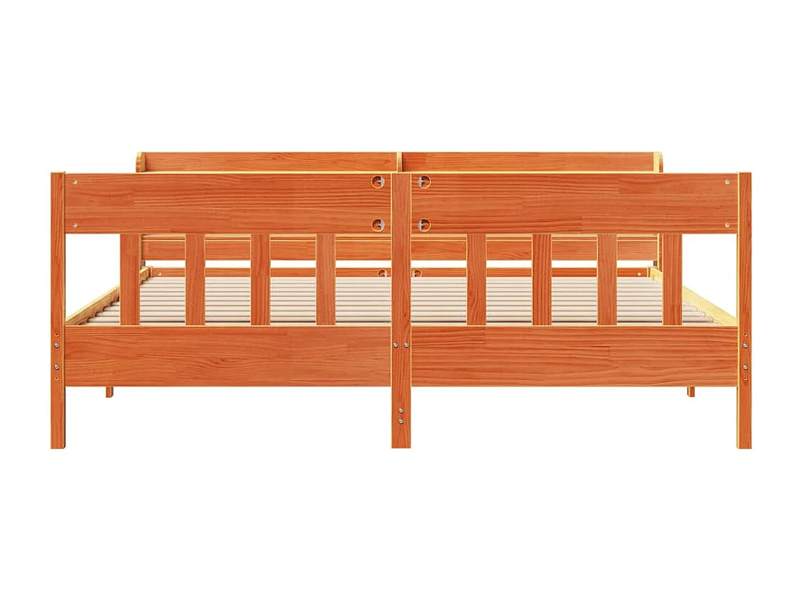 Lit double | Lit adulte | Cadre de lit cire marron 180x200cm bois pin massif