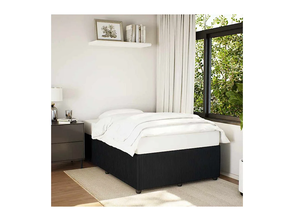 Letto per adulti | Letto singolo | Giroletto senza Materasso Nero 120x190 cm Velluto