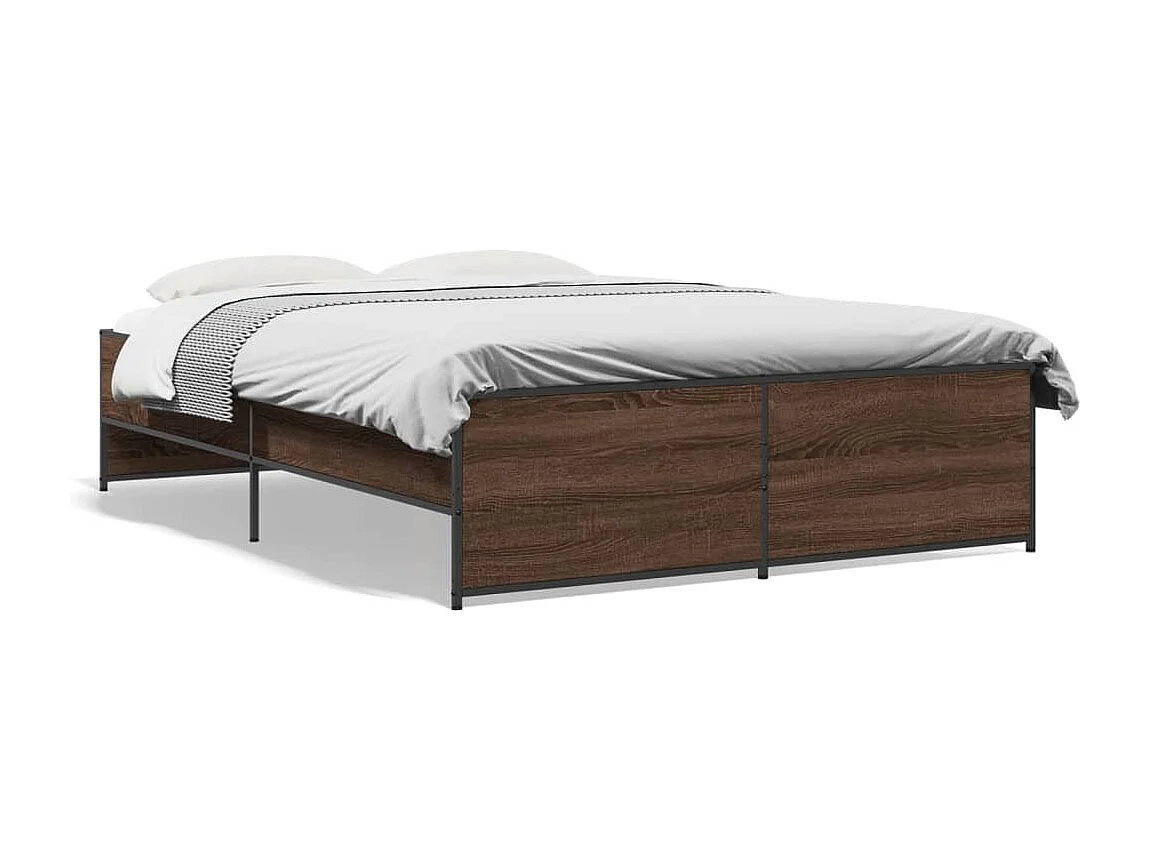 Lit double | Lit adulte | Cadre de lit chêne marron 140x190 cm