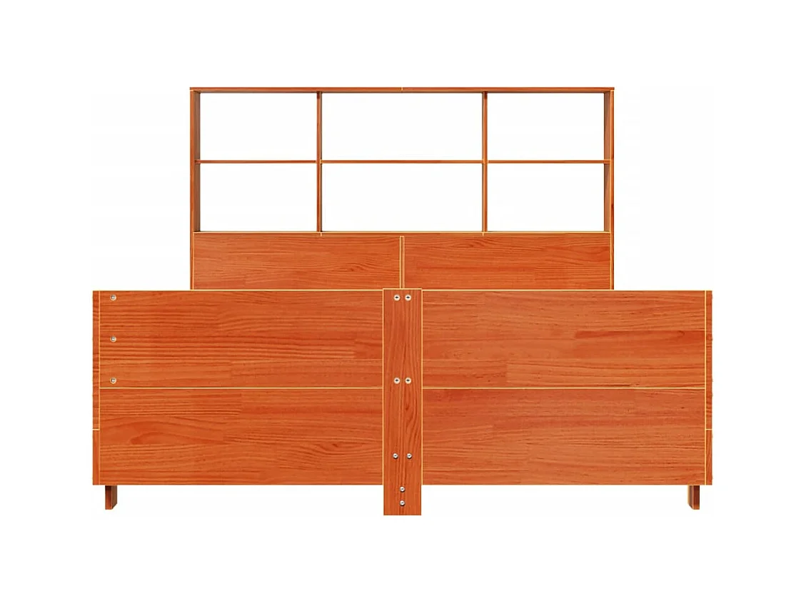 Letto per adulti | Letto matrimoniale | Giroletto senza Materasso Marrone Cera 150x200 cm Legno di Pino