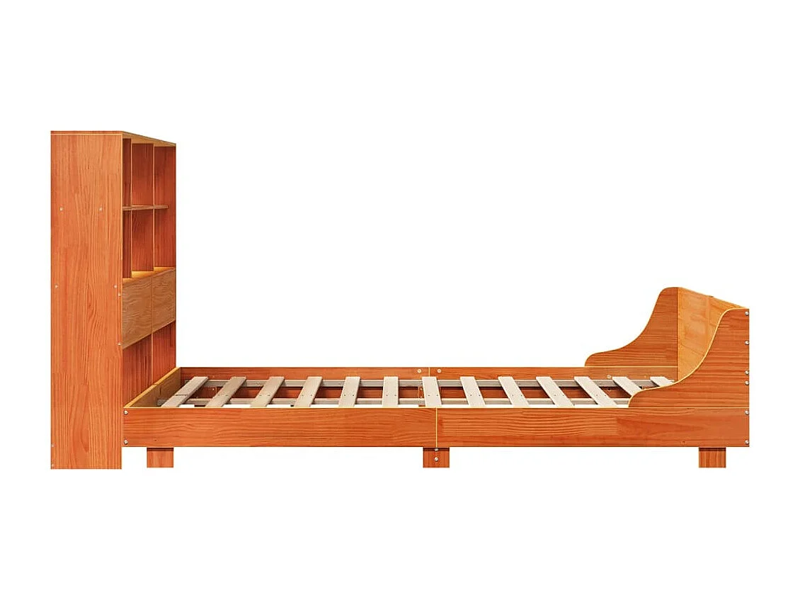 Letto per adulti | Letto matrimoniale | Giroletto senza Materasso Marrone Cera 150x200 cm Legno di Pino