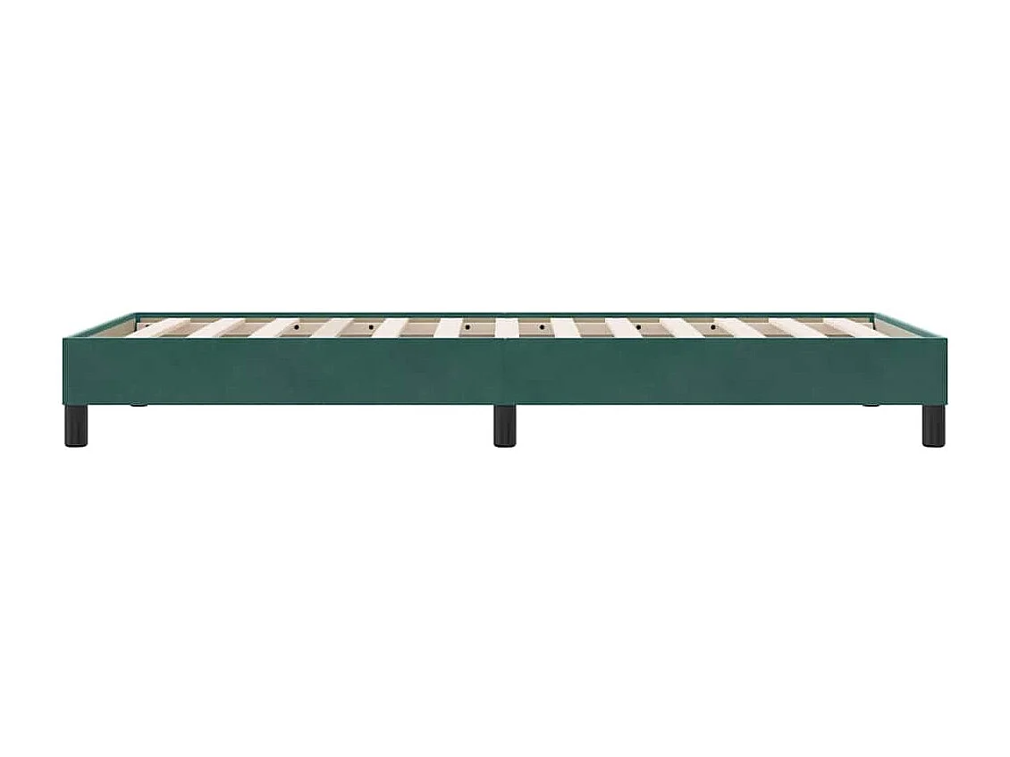 Lit simple | Lit adulte, enfant | Cadre de lit vert foncé 90x210 cm velours