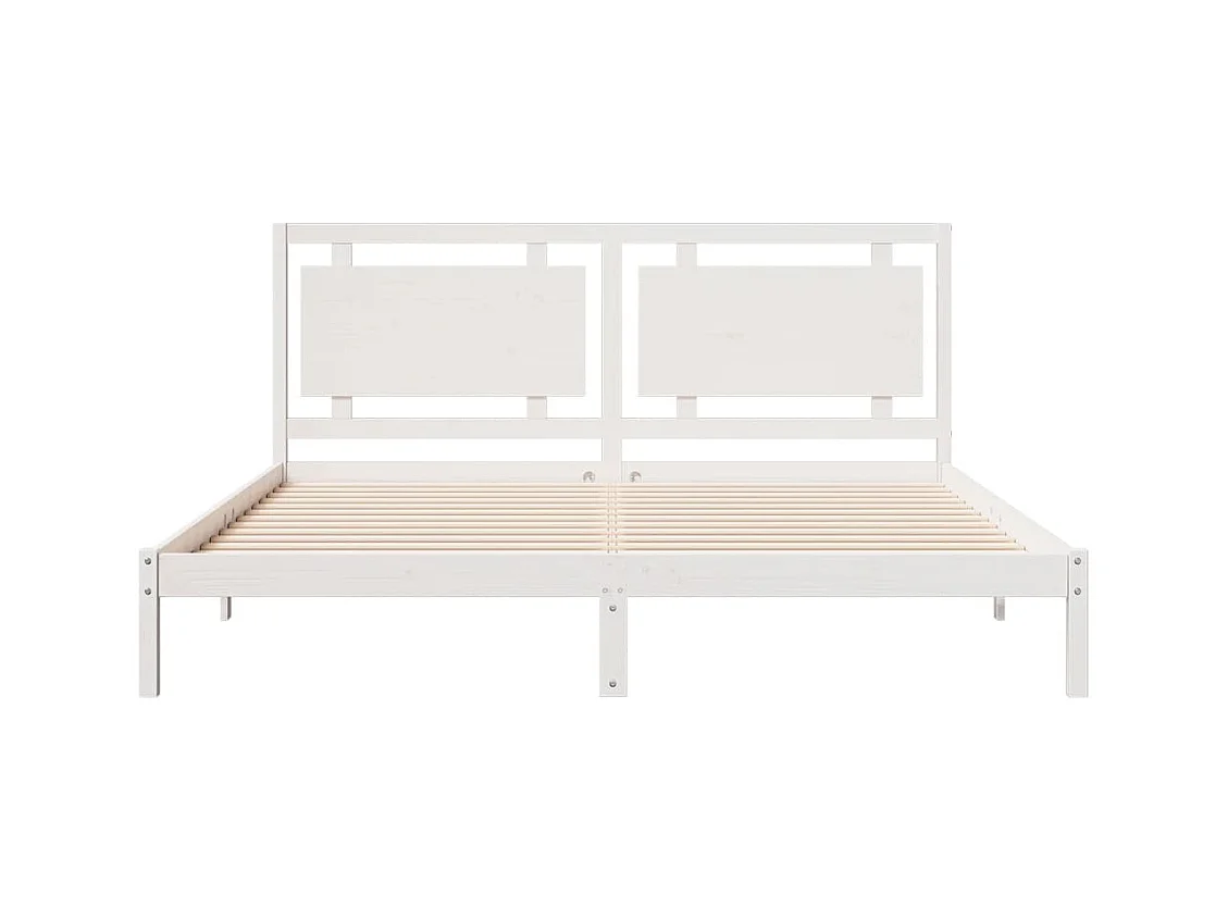 Letto per adulti | Letto matrimoniale | Giroletto Extra Lungo senza Materasso Bianco 200x220cm Massello