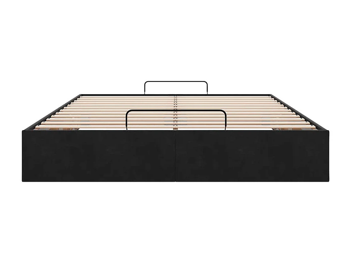 Lit double | Lit adulte | Cadre de lit ottoman noir 140x200 cm velours